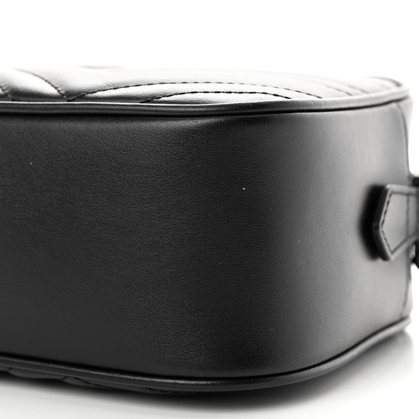 Calfskin Matelasse Monochrome Small GG Marmont Chain Shoulder Bag Black