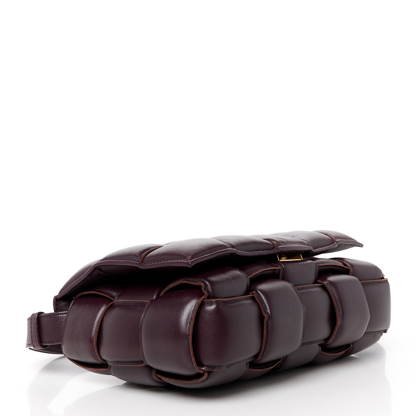 Nappa Maxi Intreccio Padded Cassette Crossbody Bag Grape