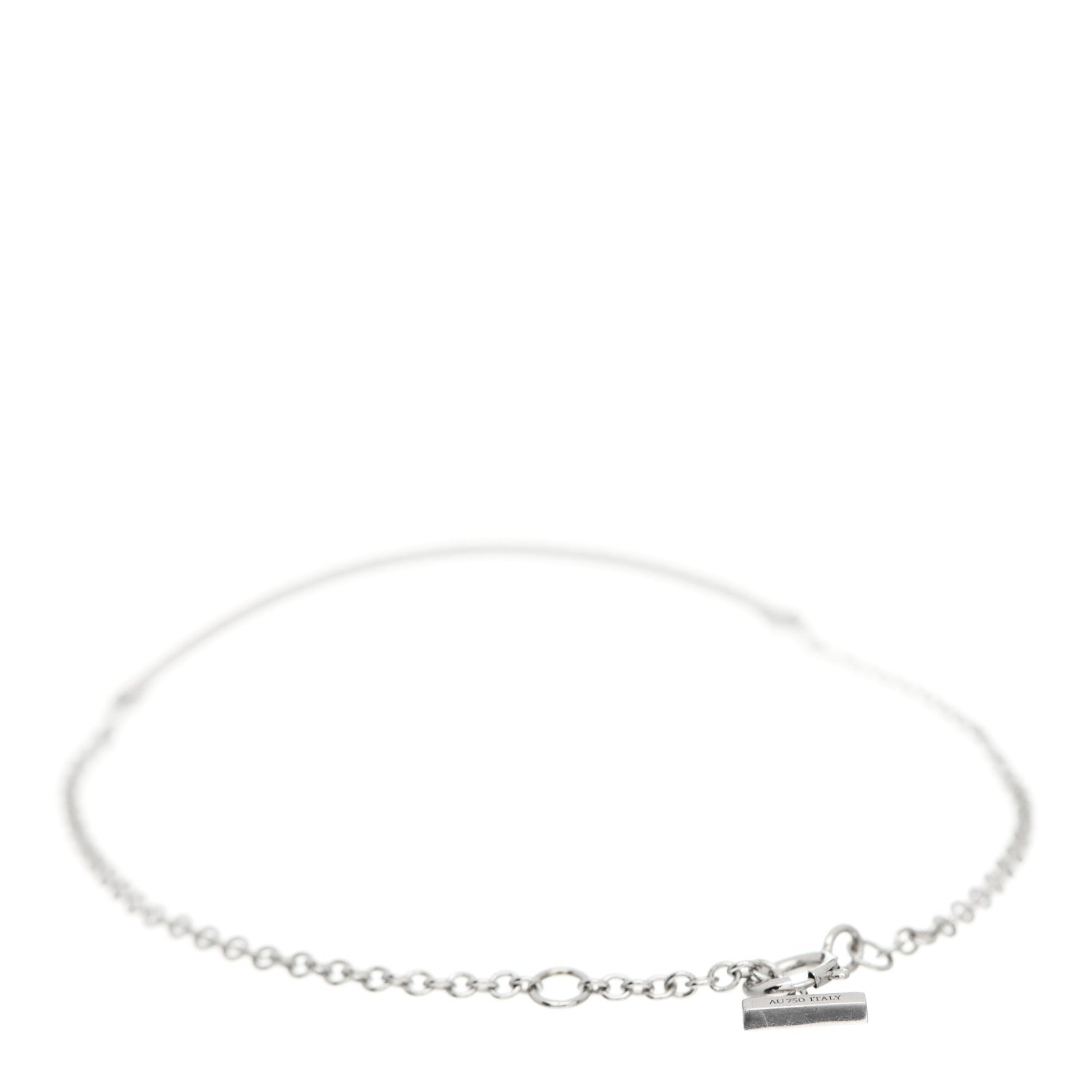 Tiffany 18K White Gold Diamond T Smile Bracelet 2 of 4