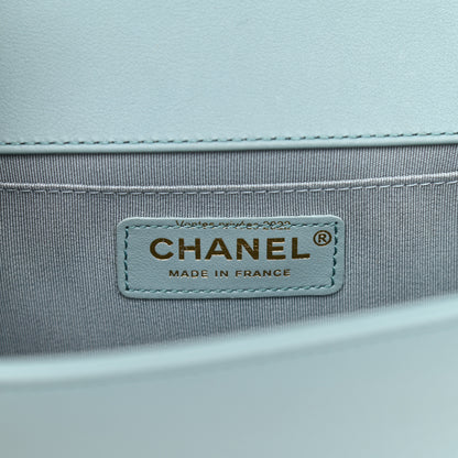 Chanel Calfskin Quilted Medium Boy Flap Light Blue 6 of 9