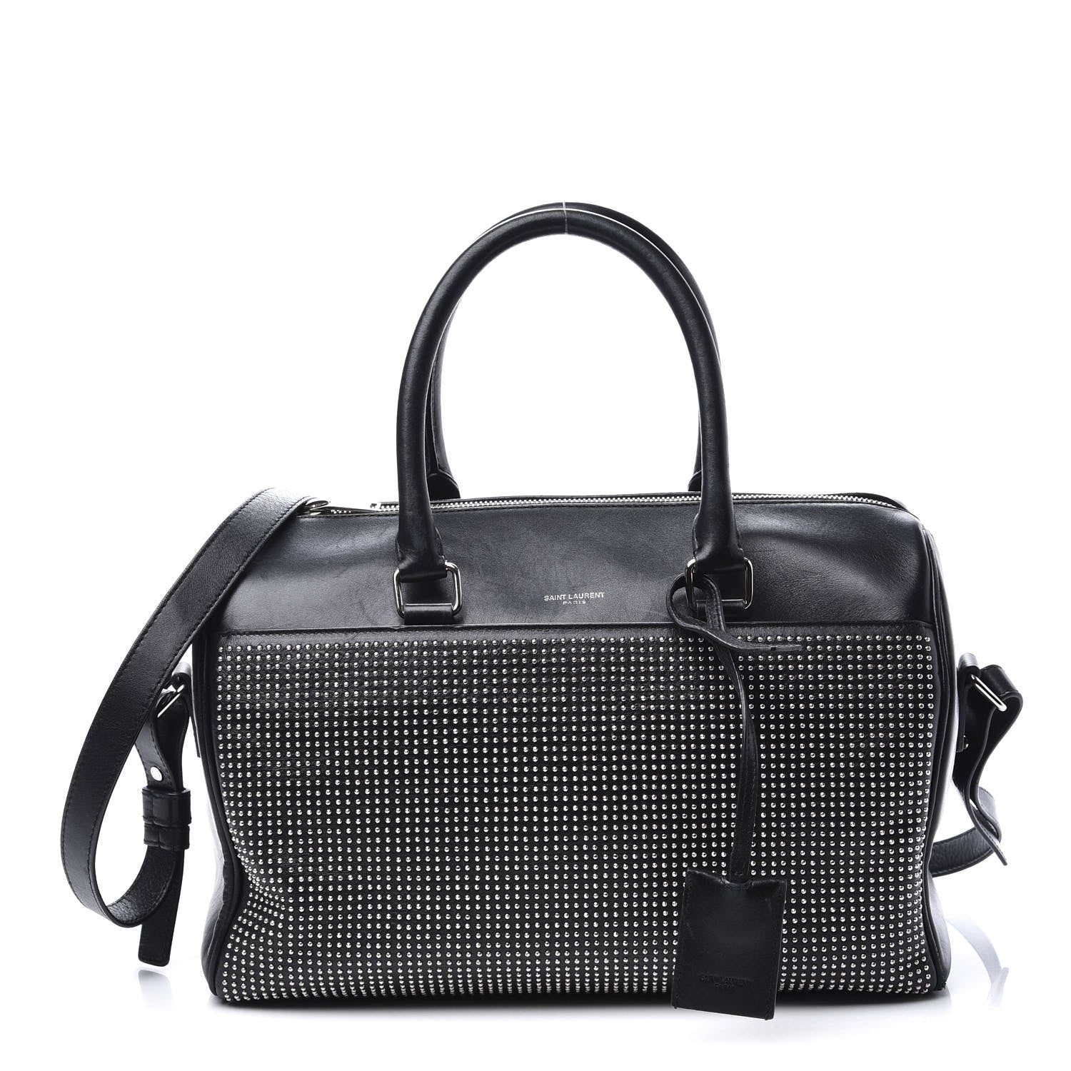 Saint Laurent Calfskin Studded Classic Duffle 6 Black 1 of 15