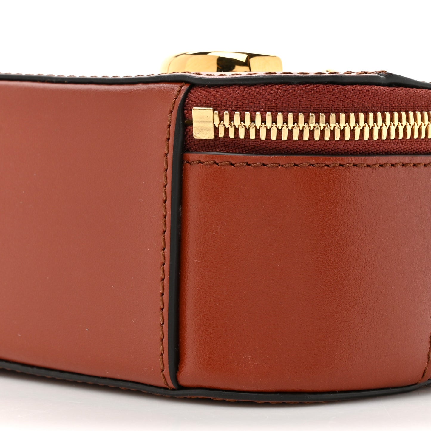 Shiny Calfskin Mini Vanity C Bag Sepia Brown