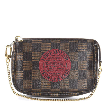 Louis Vuitton Damier Ebene Complice Trunks and Bags Mini Pochette Accessories Red 1 of 6