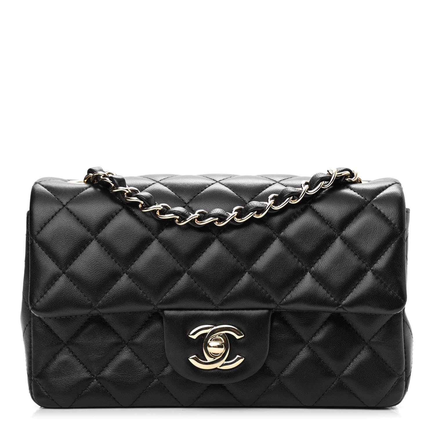 Chanel Lambskin Quilted Mini Rectangular Flap Black 1 of 10