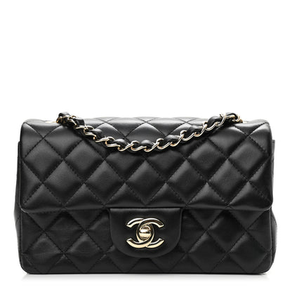 Chanel Lambskin Quilted Mini Rectangular Flap Black 1 of 10