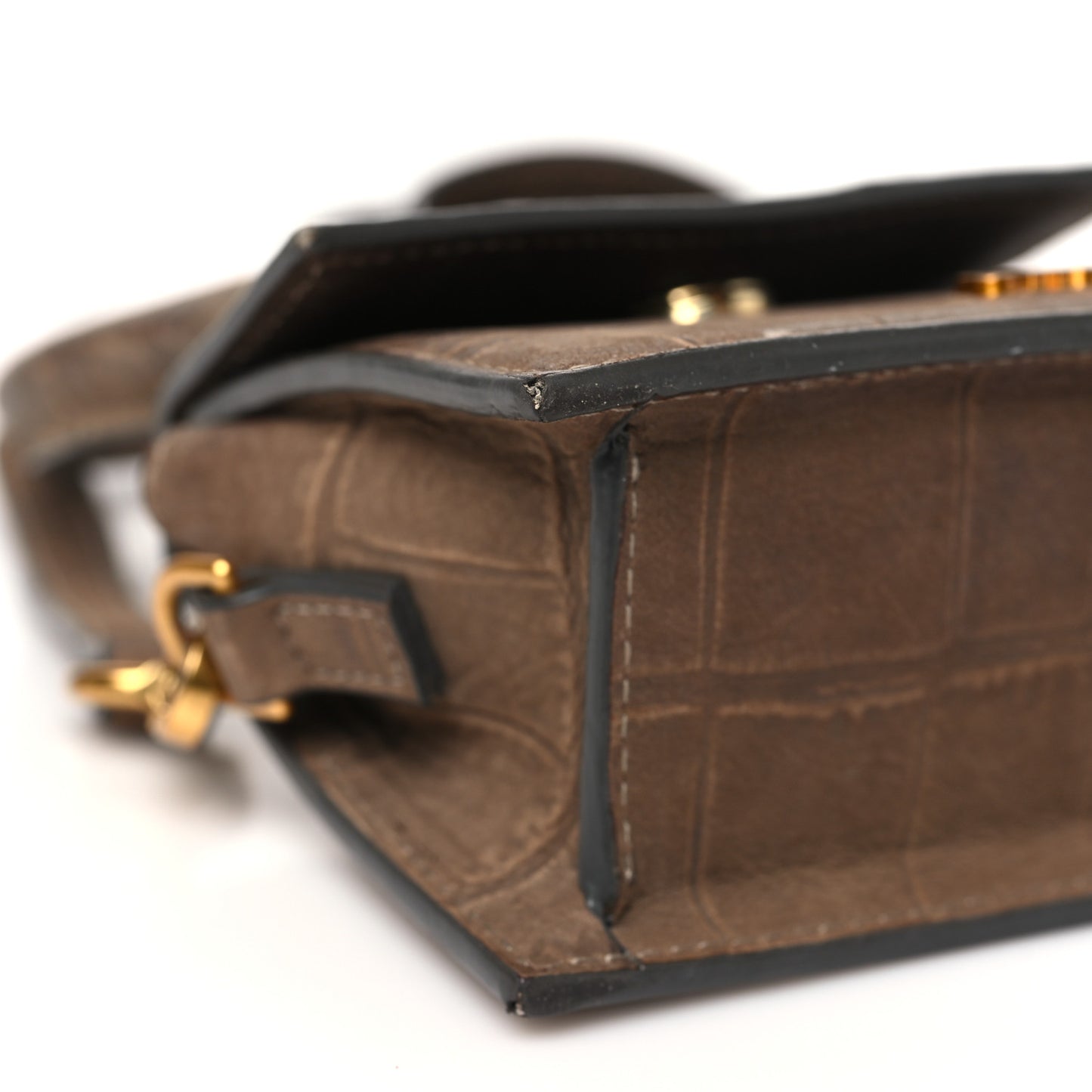 Suede Crocodile Embossed Le Chiquito Brown