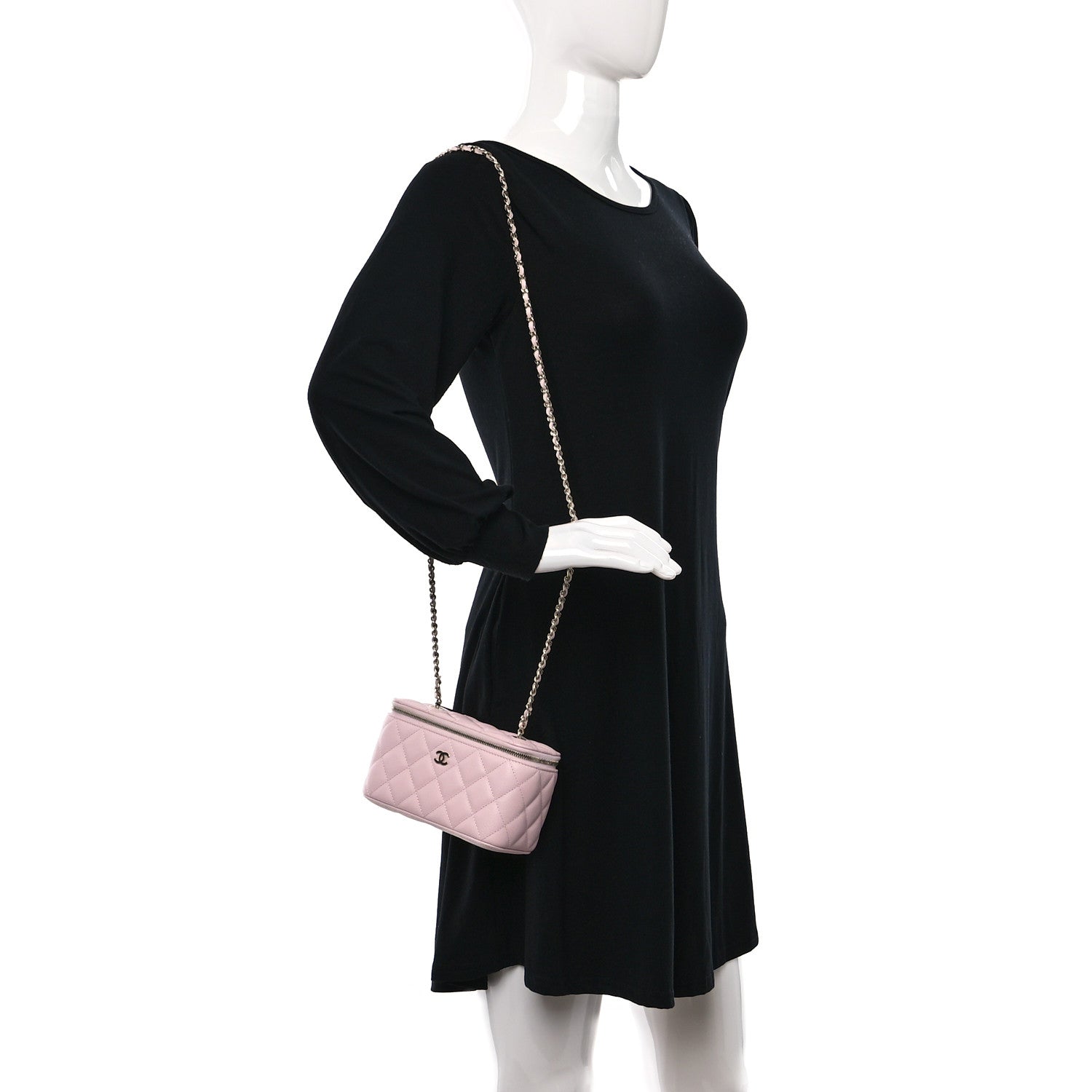 Chanel Caviar Quilted Small Vanity Case With Chain Light Pink 2 of 10