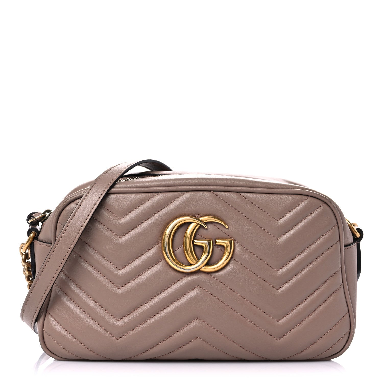 Gucci Calfskin Matelasse Small GG Marmont Chain Shoulder Bag Porcelain Rose 1 of 18