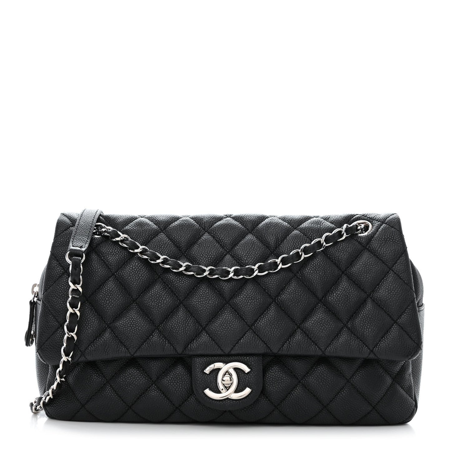 Caviar Quilted Jumbo Easy Flap Black