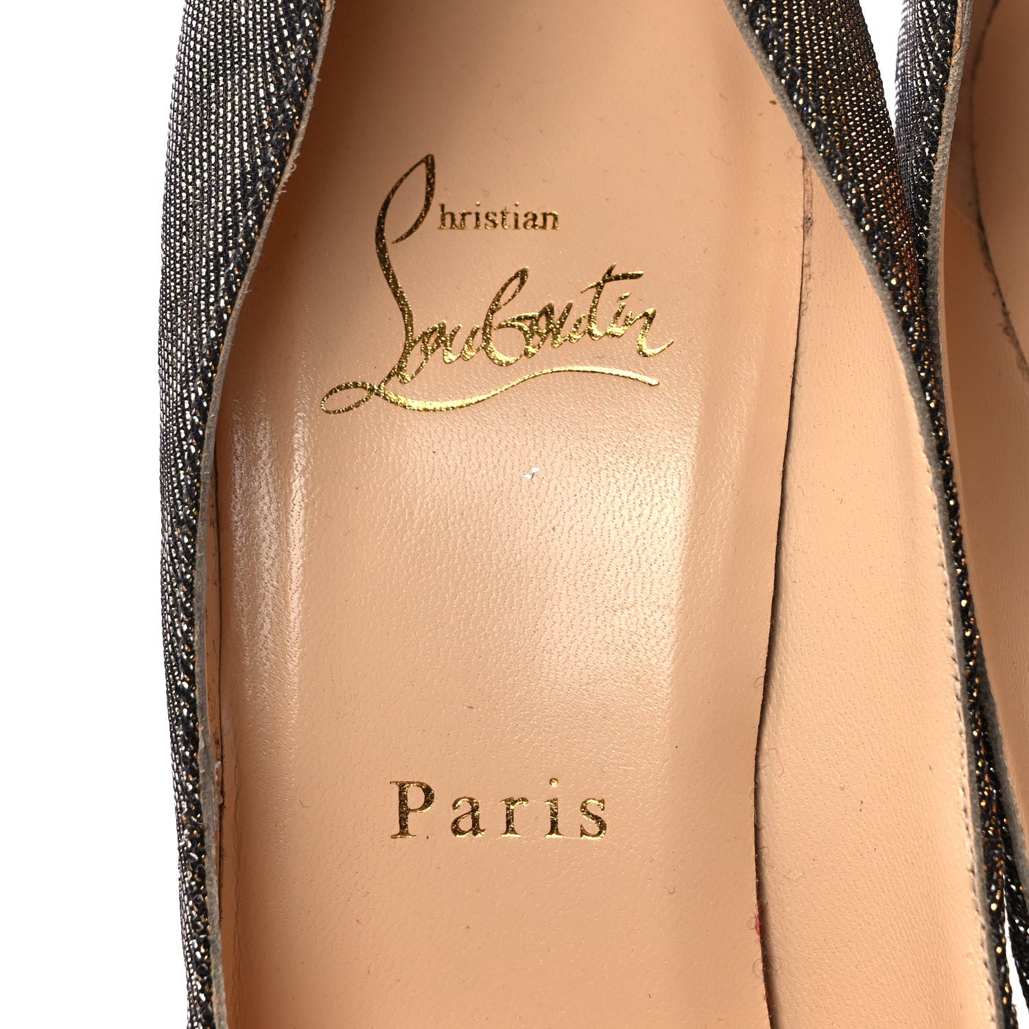 Christian Louboutin Lame Decollete 554 100 Pumps 39 Gold Silver 6 of 10