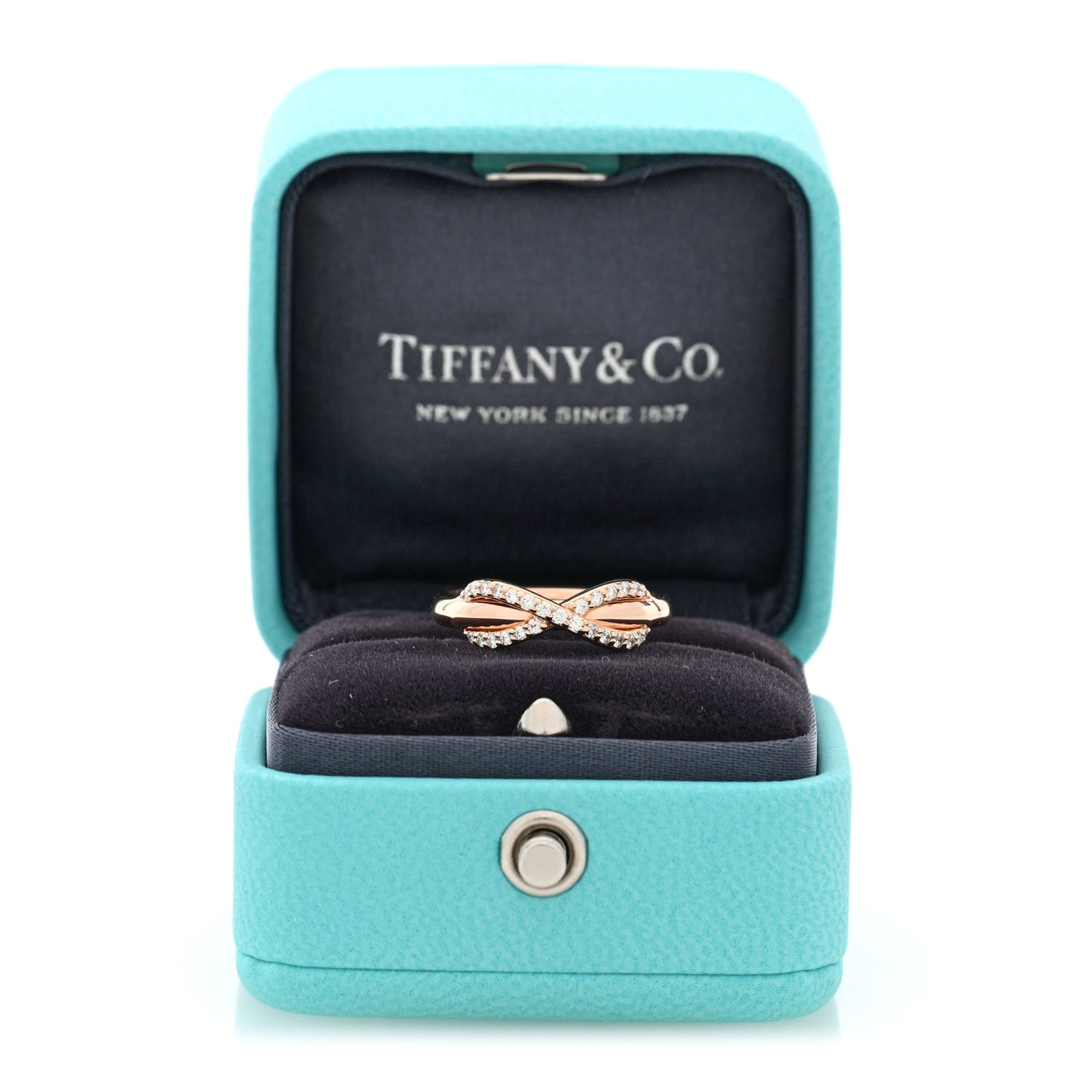 18K Rose Gold Diamond Infinity Ring 50 5.25