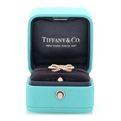 Tiffany 18K Rose Gold Diamond Infinity Ring 50 5.25 5 of 5