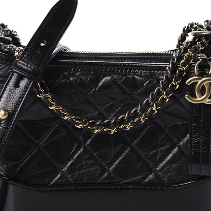 Chanel Aged Calfskin Quilted Small Gabrielle Hobo Black 9 of 10