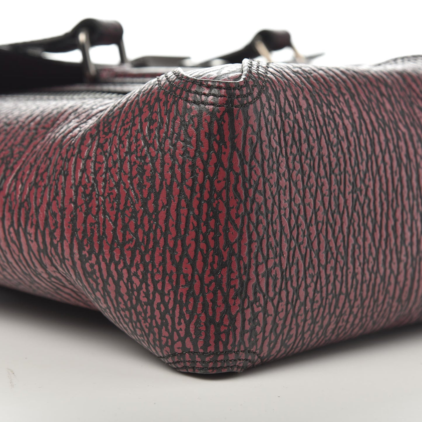 3.1 Textured Calfskin Medium Pashli Satchel Black Red