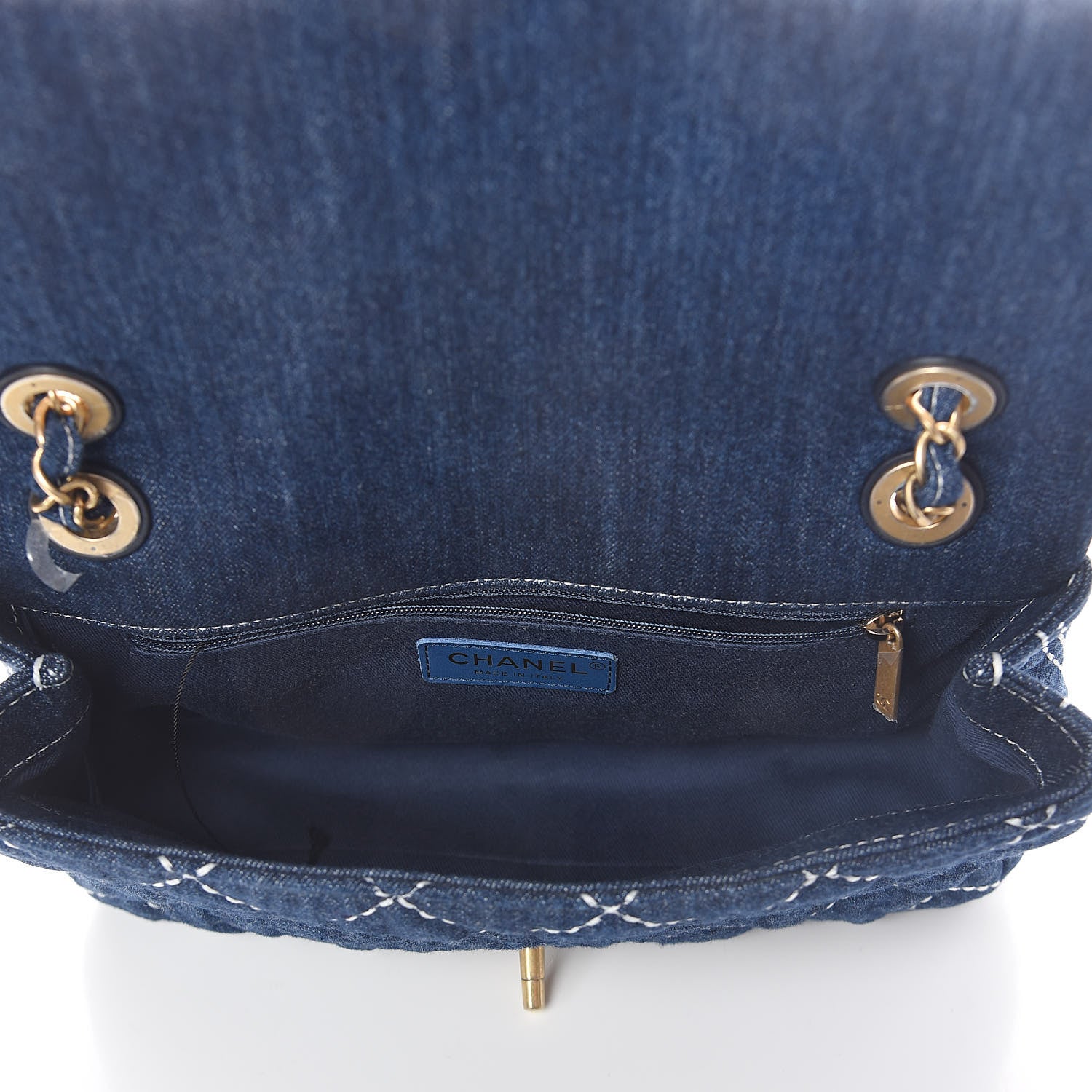 Chanel Denim Quilted Single Flap Blue 5 of 10