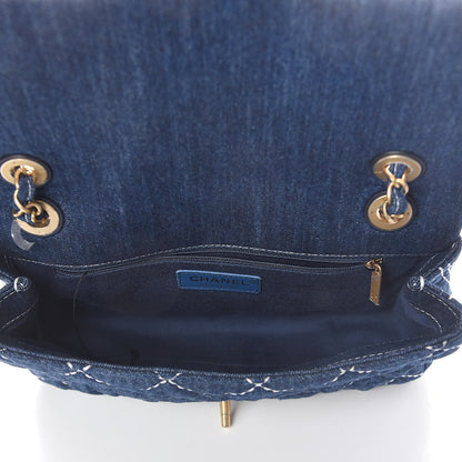 Chanel Denim Quilted Single Flap Blue 5 of 10