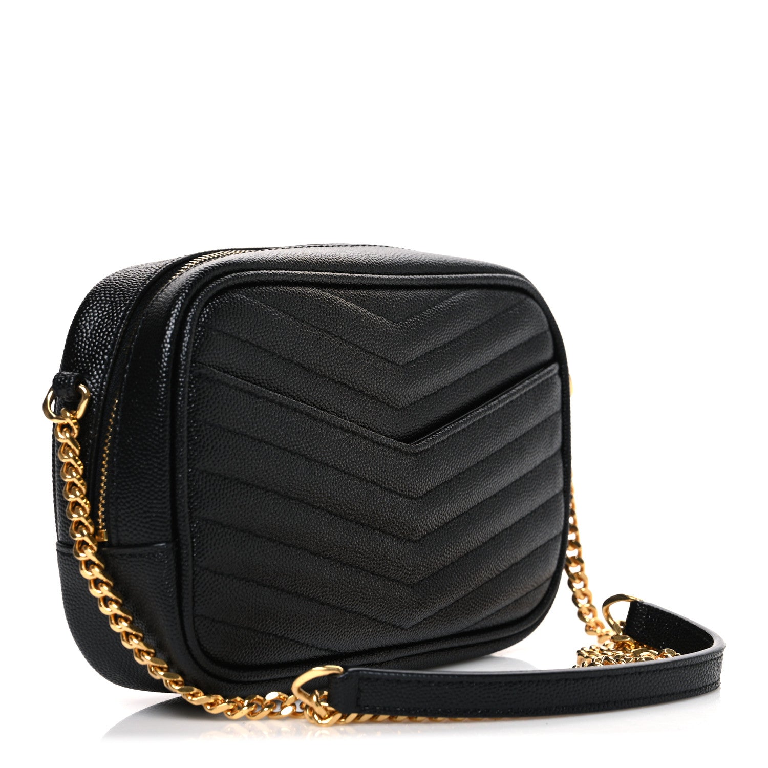 Saint Laurent Grain De Poudre Matelasse Monogram Mini Lou Camera Bag Black 3 of 11