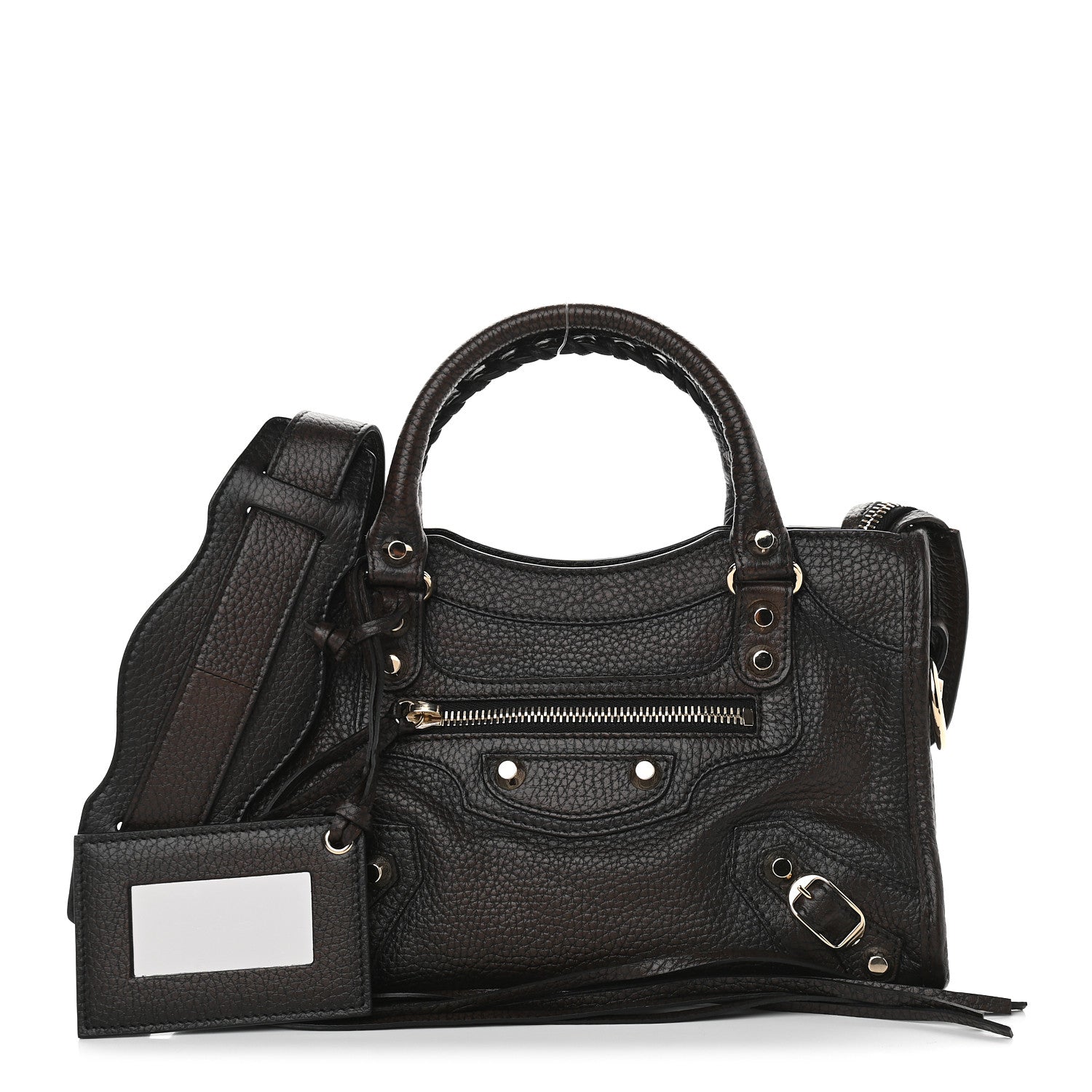 Balenciaga Vibrato Calfskin Classic Silver Hardware Mini City Marron 1 of 9