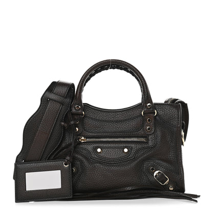 Balenciaga Vibrato Calfskin Classic Silver Hardware Mini City Marron 1 of 9