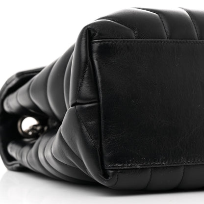 Saint Laurent Calfskin Y Quilted Monogram Medium Loulou Chain Satchel Black 10 of 12