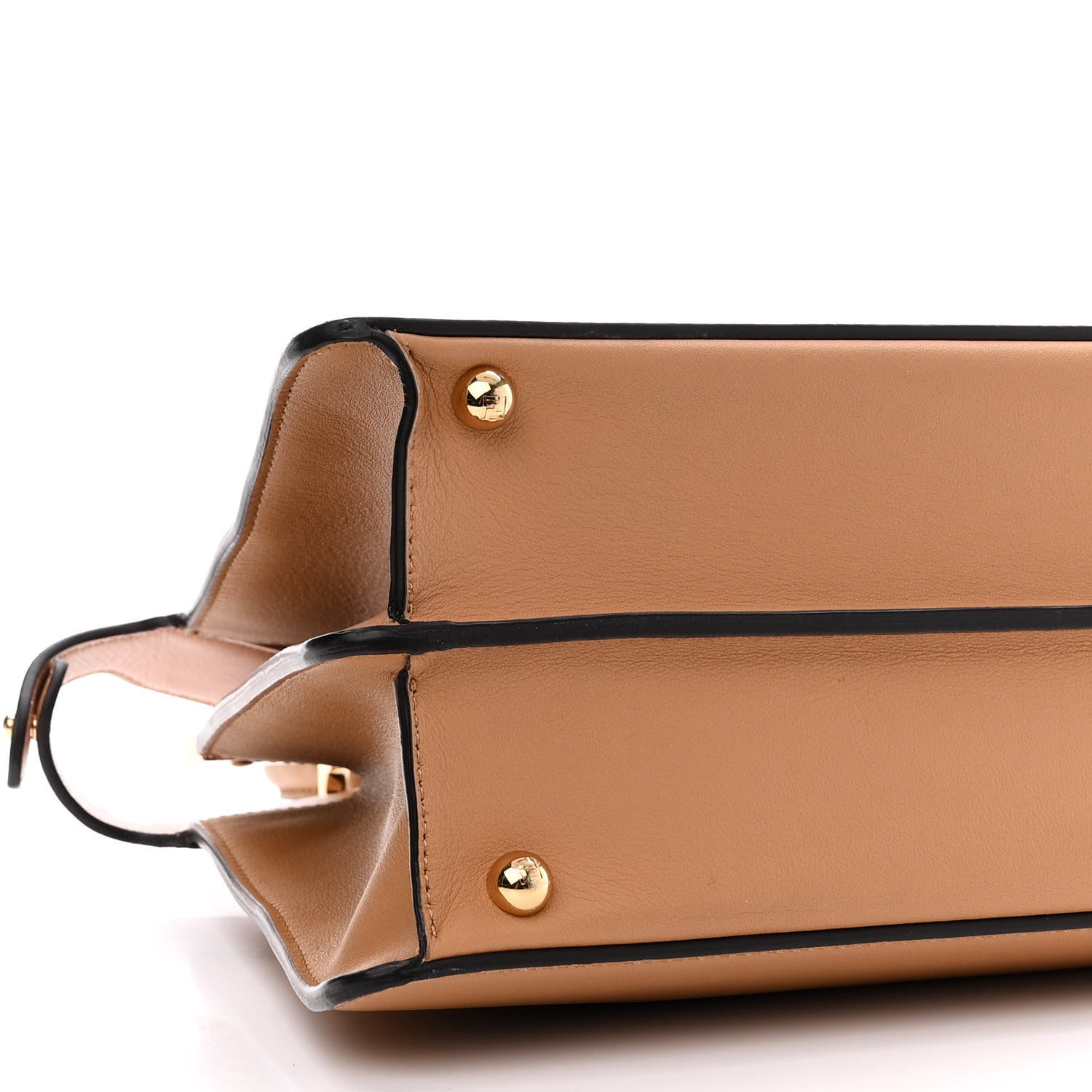 Fendi Vitello Seta Shiny Nappa Medium Peekaboo I SEE U Satchel Miele Scuro Light Rose 10 of 13