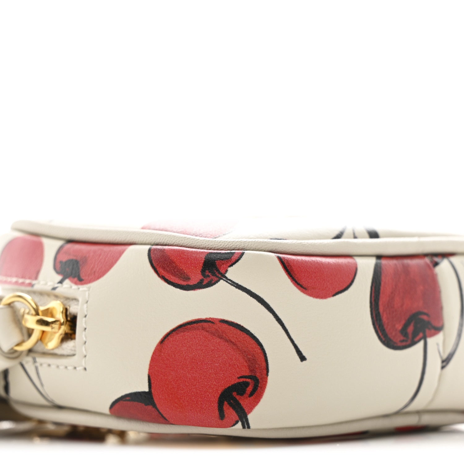 Saint Laurent Calfskin Cherry Print Monogram Baby Lou Camera Bag Crema Soft Red 9 of 11
