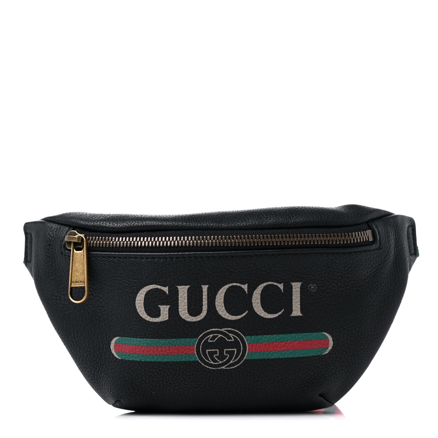 Grained Calfskin Small Logo Belt Bag Black