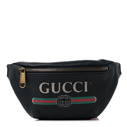 Gucci Grained Calfskin Small Logo Belt Bag Black 1 of 9