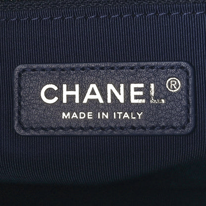 Chanel Caviar Quilted New Medium Boy Flap Dark Navy Blue 5 of 11