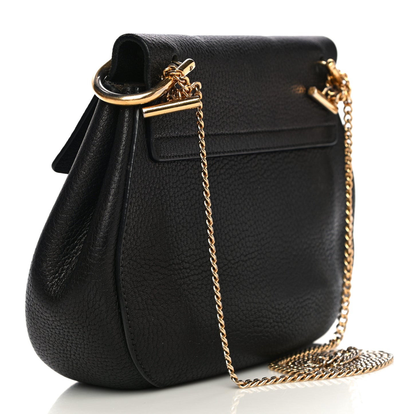 Grained Lambskin Drew Shoulder Bag Black