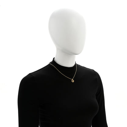 Christian Dior Metal CD Logo Round Pendant Necklace Gold 2 of 6