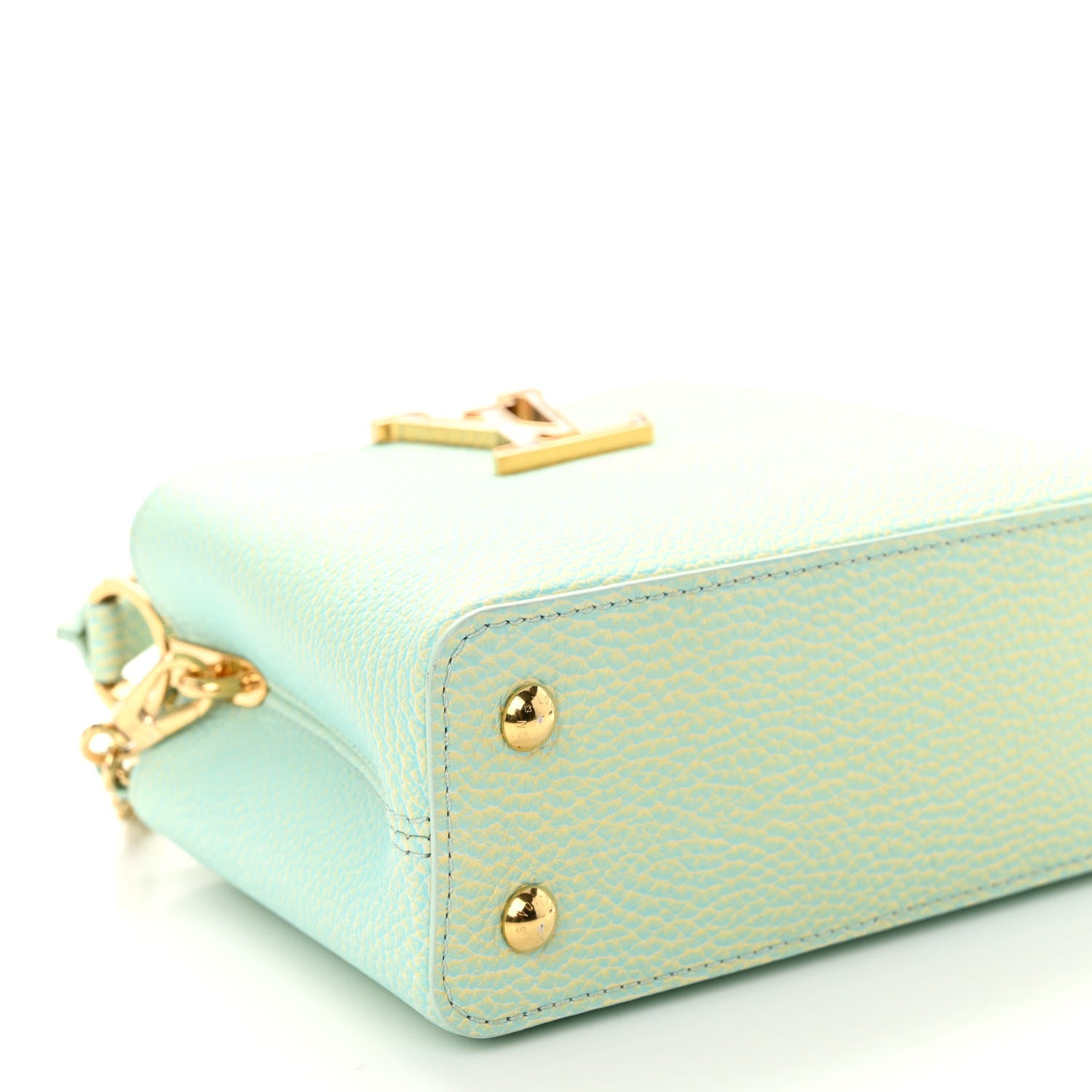 Louis Vuitton Taurillon Summer Stardust Mini Capucines Vert D'eau 8 of 9