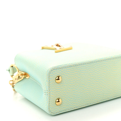 Louis Vuitton Taurillon Summer Stardust Mini Capucines Vert D'eau 8 of 9