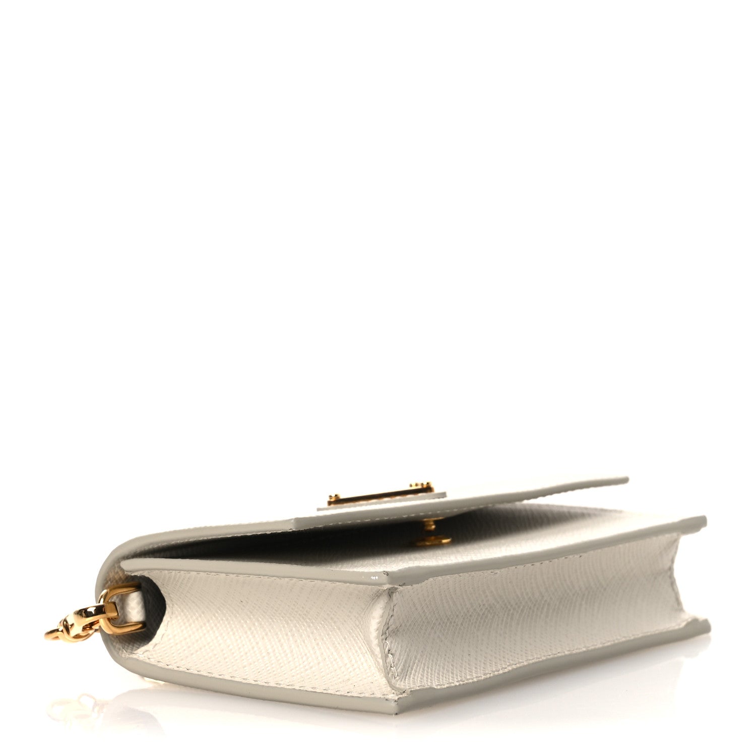 Prada Saffiano Card Holder With Chain Talco 4 of 10