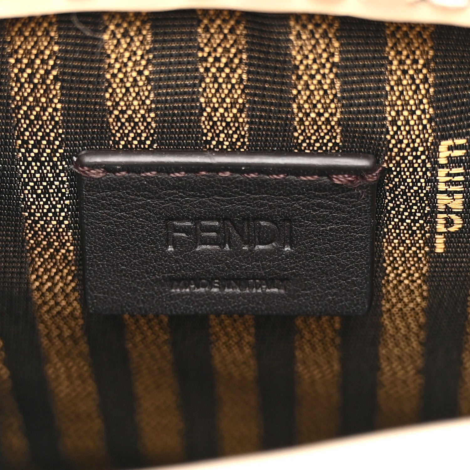 Fendi Vitello King Plexiglass Logo Embossed Mini Fendi Sunshine Shopper Tote White Rice 6 of 10