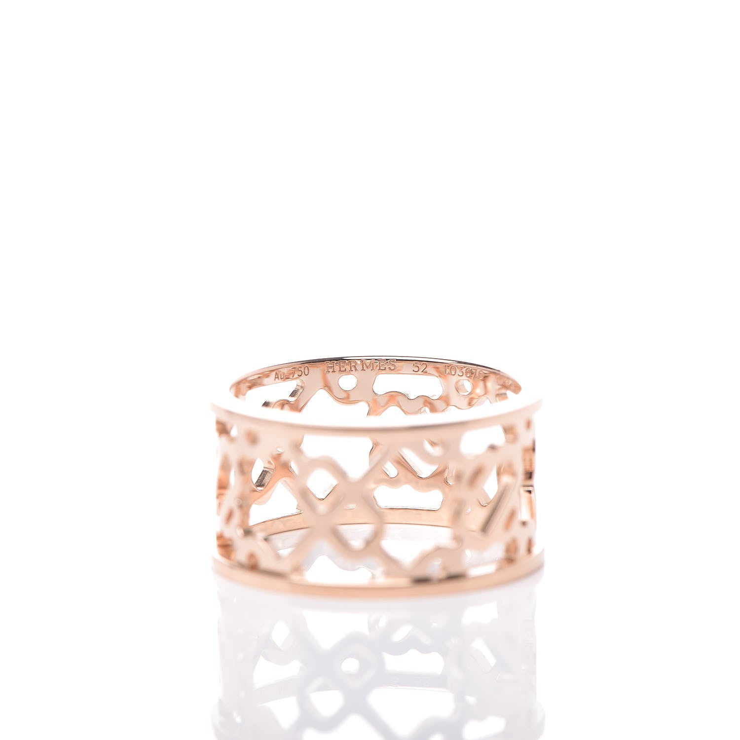 Hermes 18K Rose Gold Chaîne d'Ancre Passerelle Ring 52 6 4 of 6