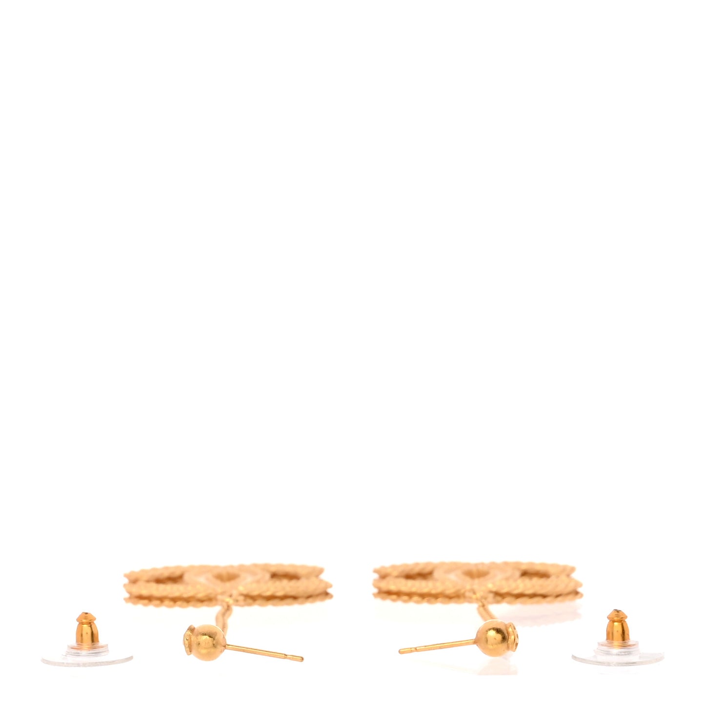 CC Drop Earrings Matte Gold