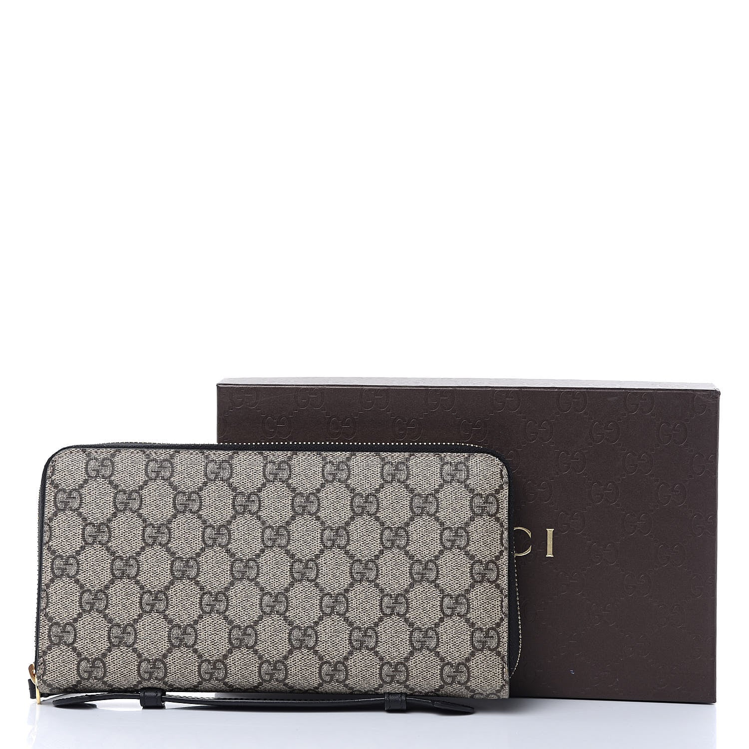 Gucci GG Supreme Monogram Top Handle Zip Around Wallet Black 12 of 12