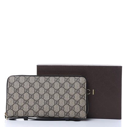 Gucci GG Supreme Monogram Top Handle Zip Around Wallet Black 12 of 12