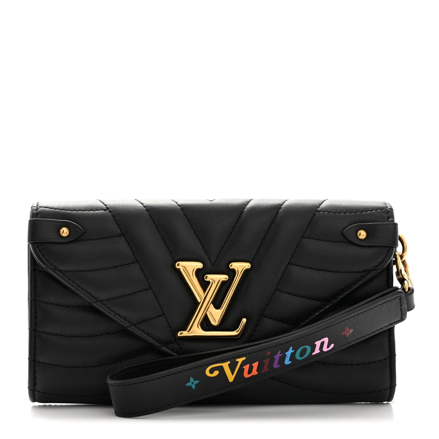 Louis Vuitton Calfskin New Wave Long Wallet Black 1 of 7