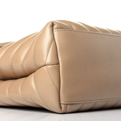Saint Laurent Calfskin Y Quilted Monogram Medium Loulou Chain Satchel Dark Latte 9 of 10