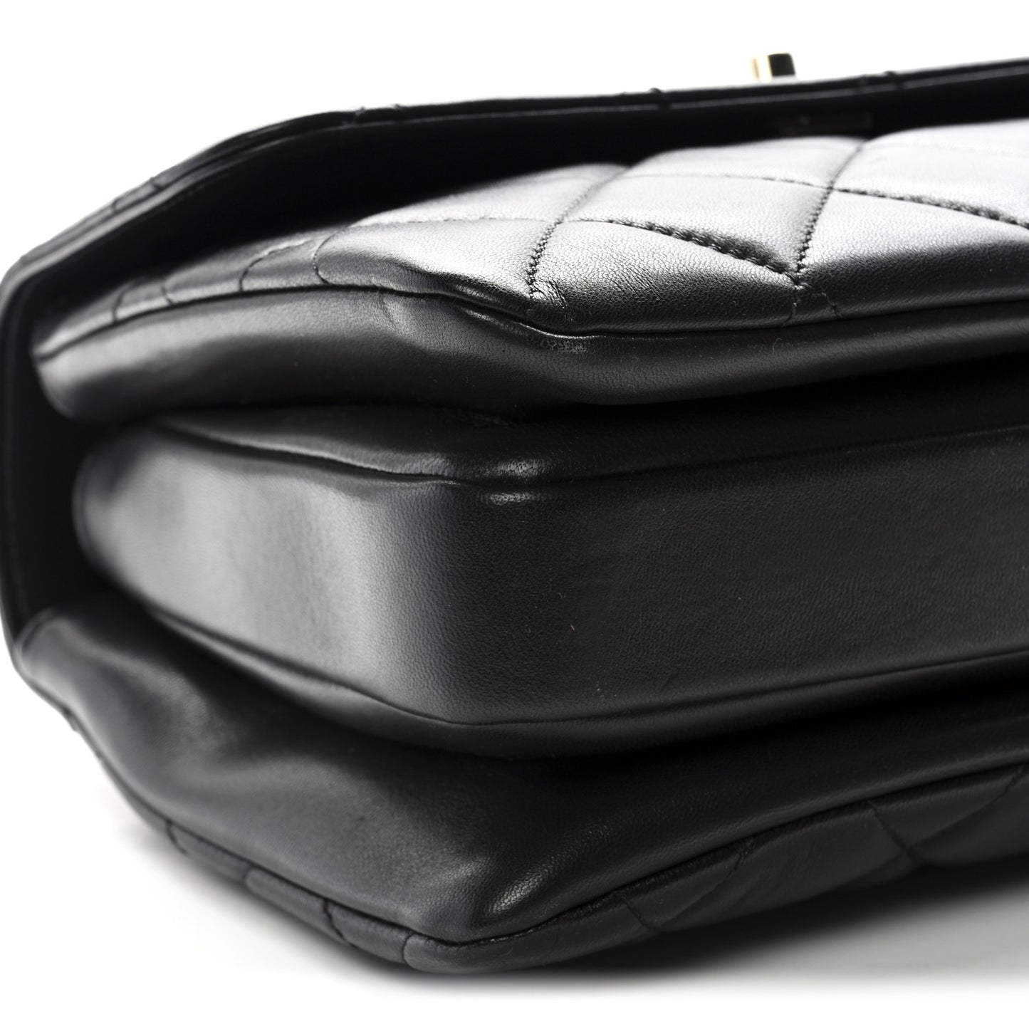 Lambskin Quilted Small Trendy CC Dual Handle Flap Bag Black