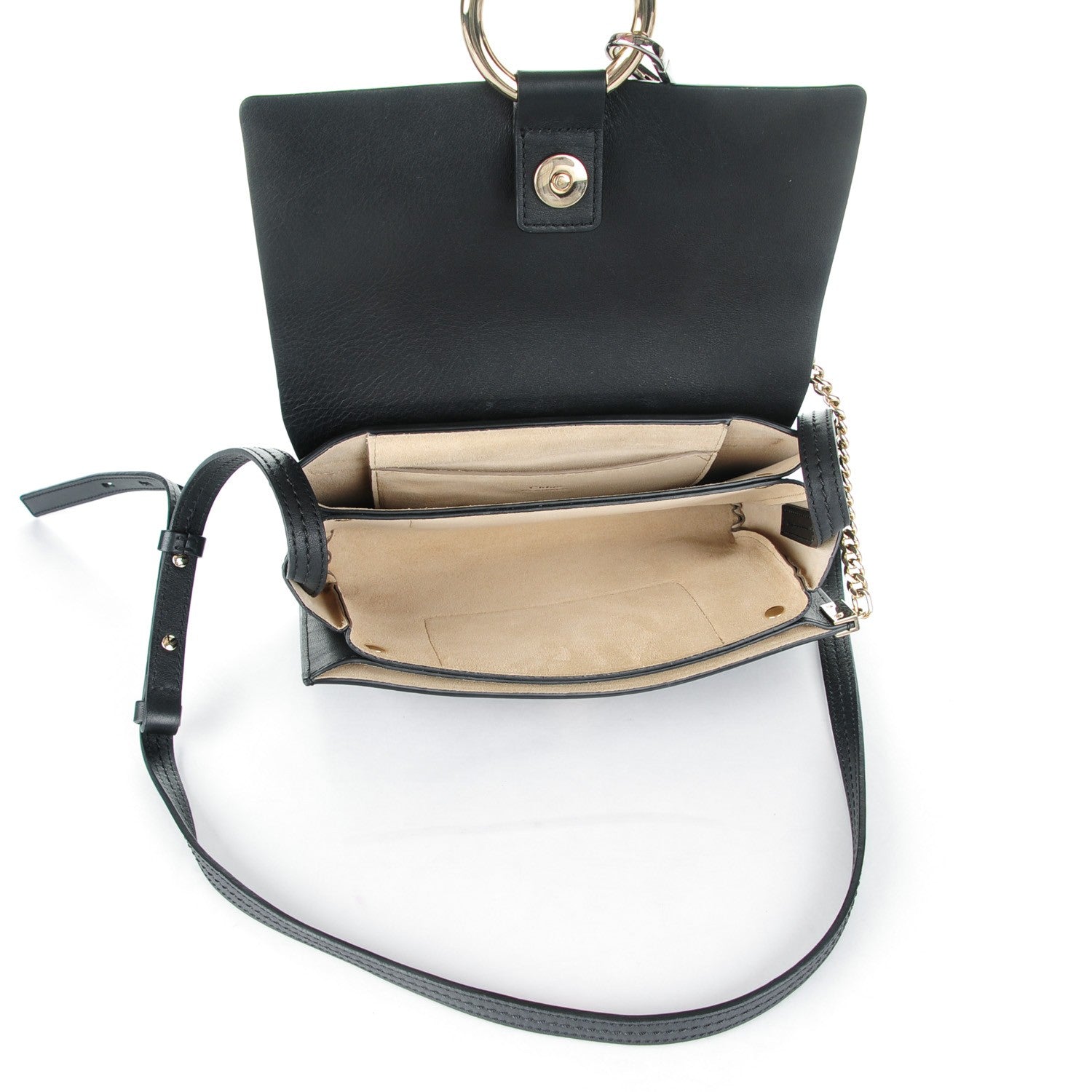 Chloe Suede Calfskin Small Faye Shoulder Bag Black 5 of 8