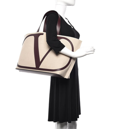 Valentino Garavani Canvas Large Escape Tote Natural Brown 2 of 10