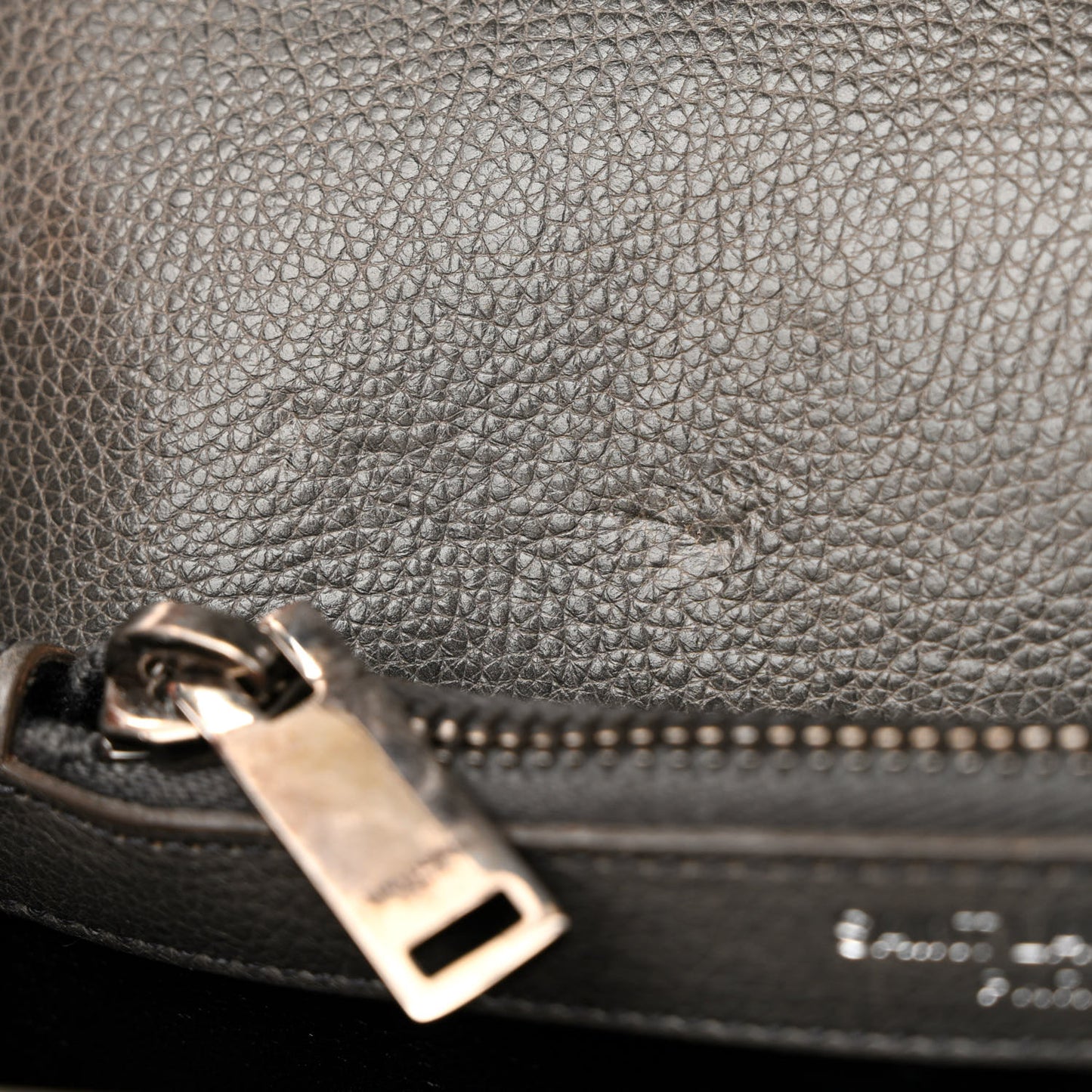 Sheepskin Matelasse Chevron Monogram Medium College Bag Asphalt