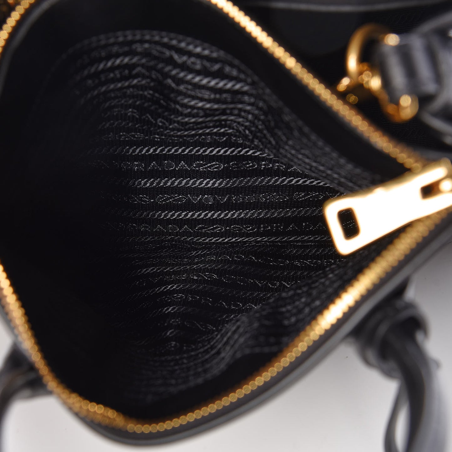 Saffiano City Calfskin Whipstitch Small Paradigme Bag Black