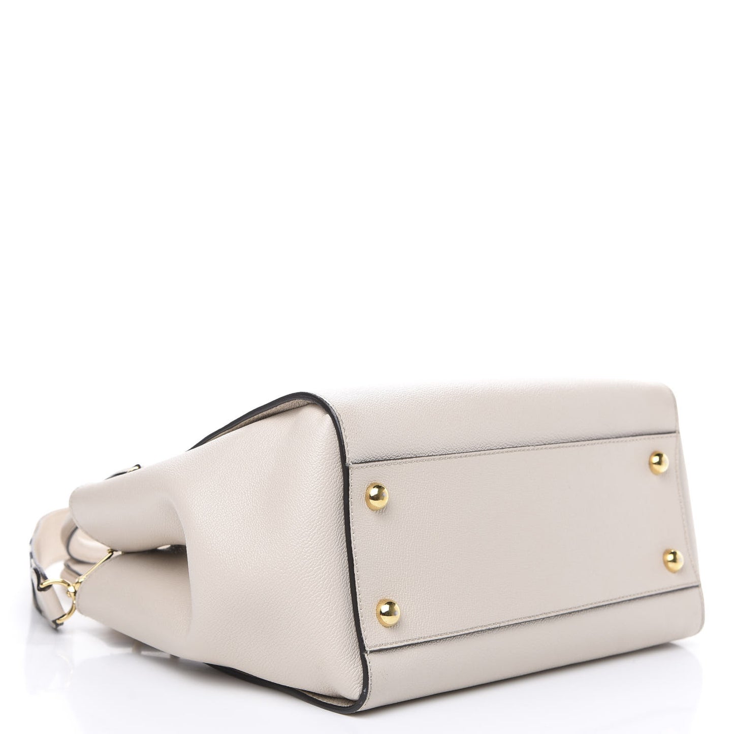Soft Grain Calfskin Medium Buckle Tote Limestone