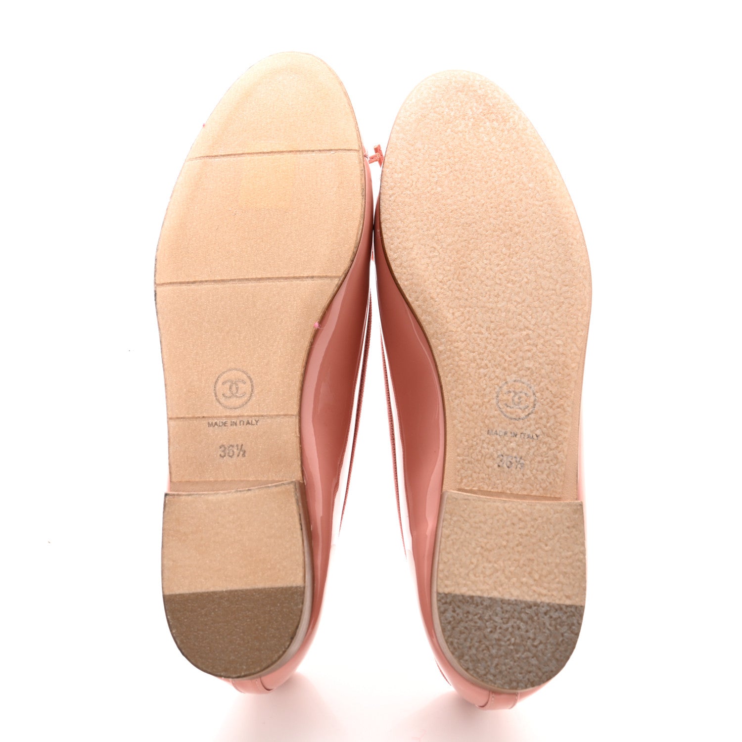 Chanel Patent Calfskin CC Cap Toe Ballerina Flats 36.5 Pink 5 of 11