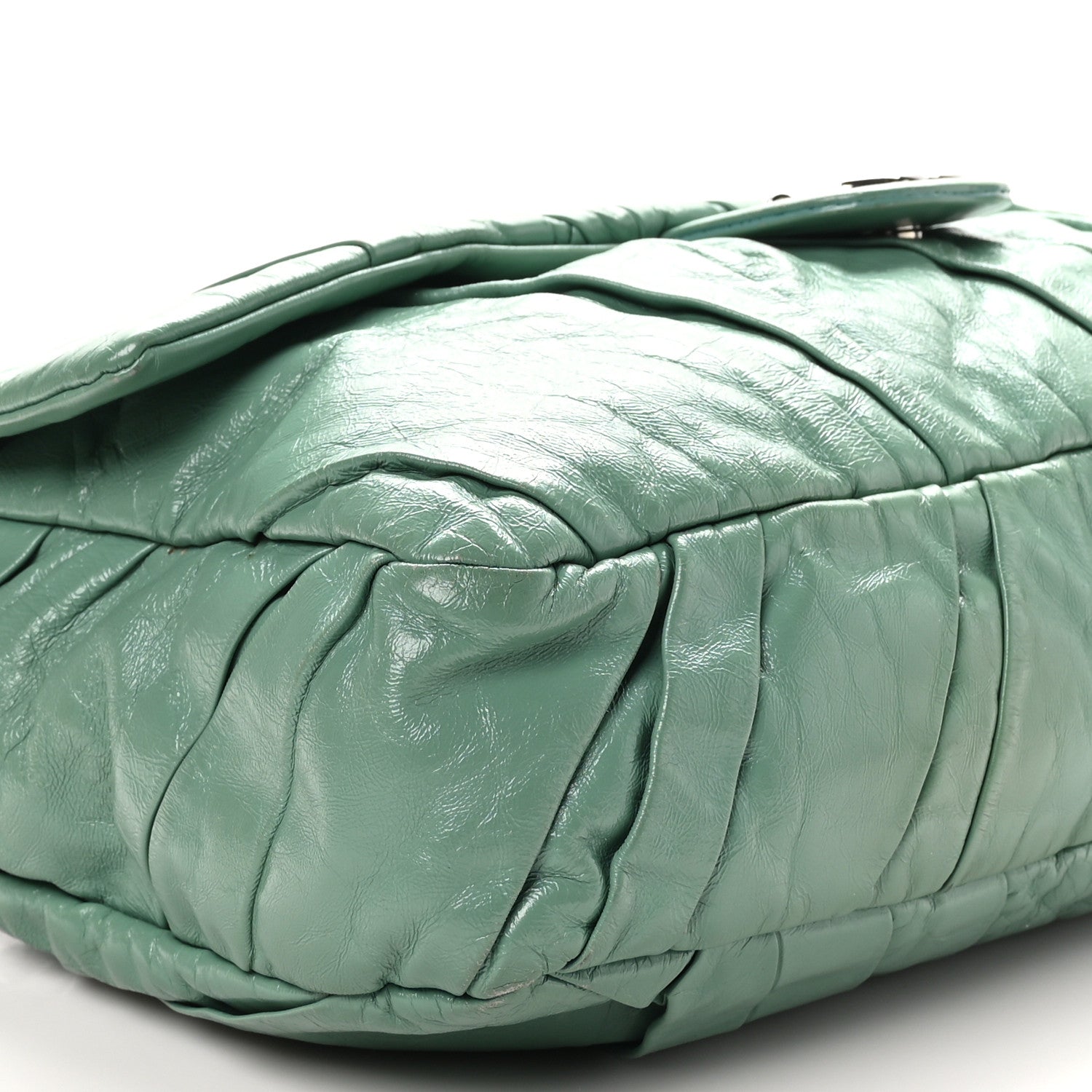 Chanel Glazed Calfskin Twisted Maxi Flap Green 9 of 10