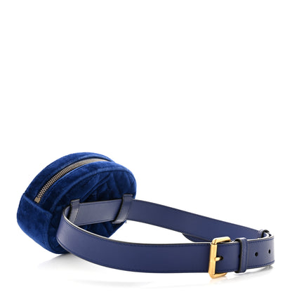 Gucci Velvet Matelasse GG Marmont Belt Bag 85 34 Cobalt Blue 3 of 13
